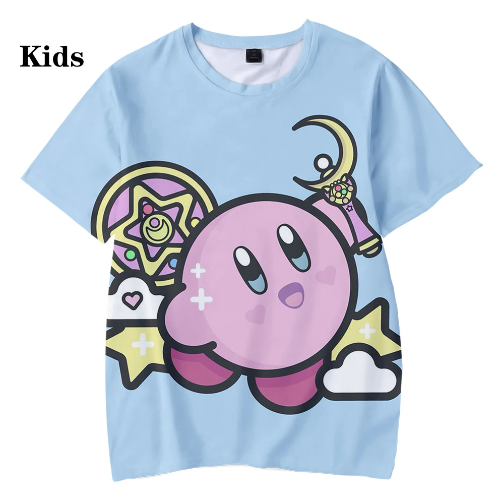Новая летняя популярная Повседневная футболка с 3D принтом «Кирби» детские модные футболки с короткими рукавами для мальчиков и девочек в стиле «хип-хоп», Детская футболка с 3D принтом «Harajuku»
