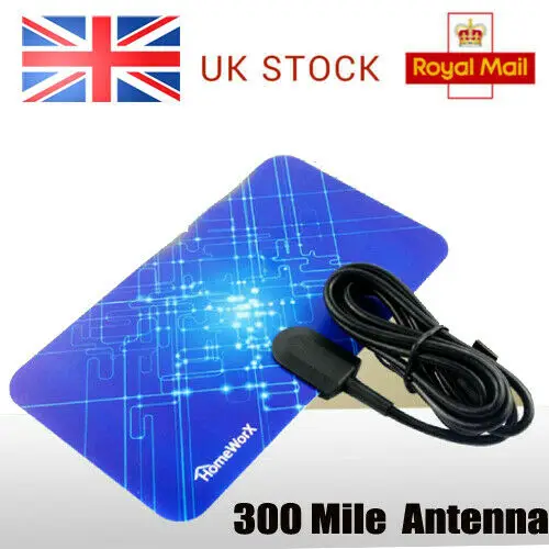 

Indoor 300 Miles Antenna TV Freeview Digital HD Skywire HDTV 1080p Sky Link 4K 16ft Cable