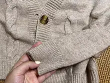 Knit Cardigan Short Sweter Women Jacket High-Waist Solid-Color Winter New Small Autumn