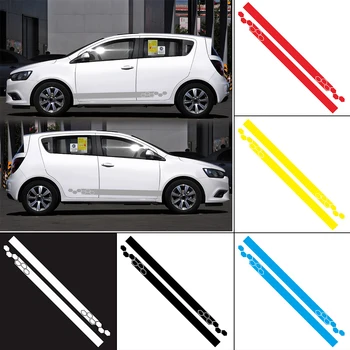 

2pcs Car Stickers Side Body Door Skirt Vinyl Wrap Racing Decals Styling Stickers For Golf 4 5 6 7 MK3 MK4