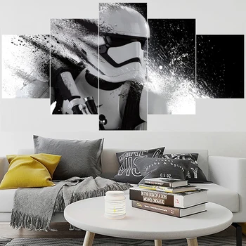 

5 Pcs Movie Fading Stormtrooper Paintings For Bedroom Wall Art Home Decor Picture Canvas Painting Calligraphy For Living Room