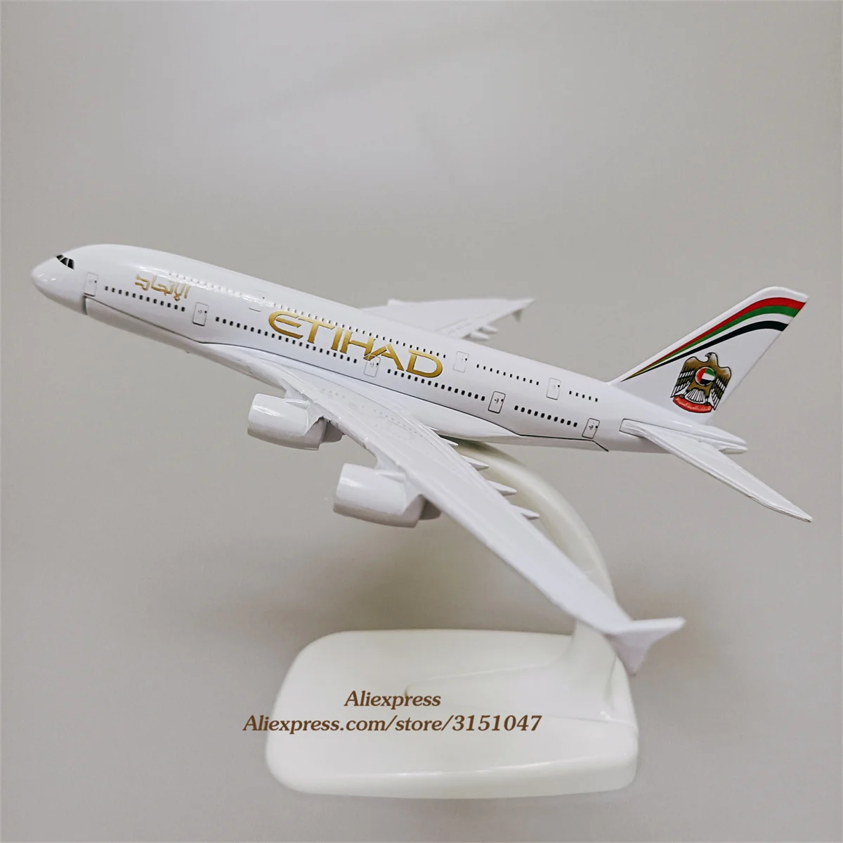 Модель самолета Airbus 380 из металлического сплава 16 см | Игрушки и хобби