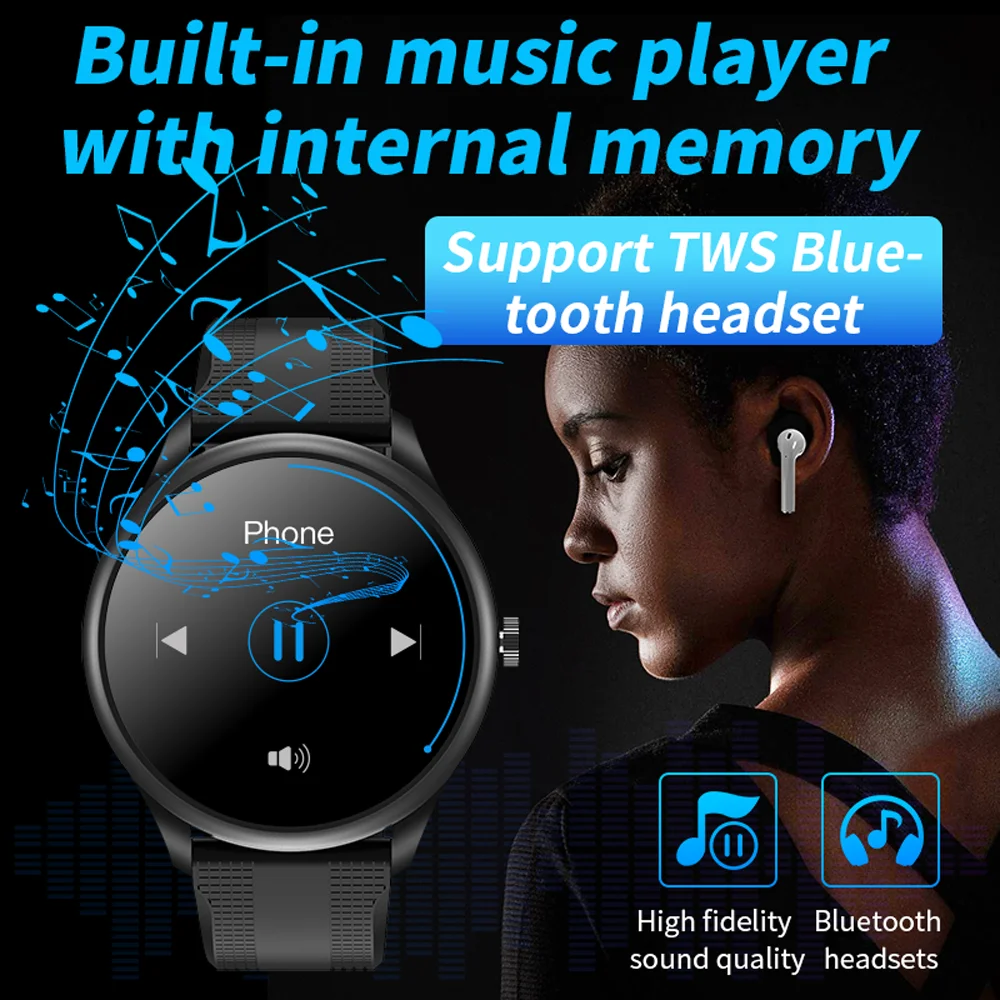Masculino com Temperatura Suporte para Tws Arterial à Prova Relógio Inteligente Corporal Música Headset Chamada Pressão D'água Ip67 Ppg Ecg - Image 6