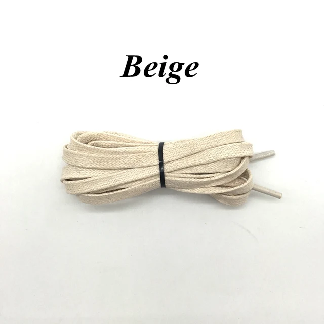 1 Pair Waxed Shoelaces Leather Waterproof Flat Shoe Laces Unisex Boots Shoelace Length 60 80 100 120 140 160 180CM P3 Beige