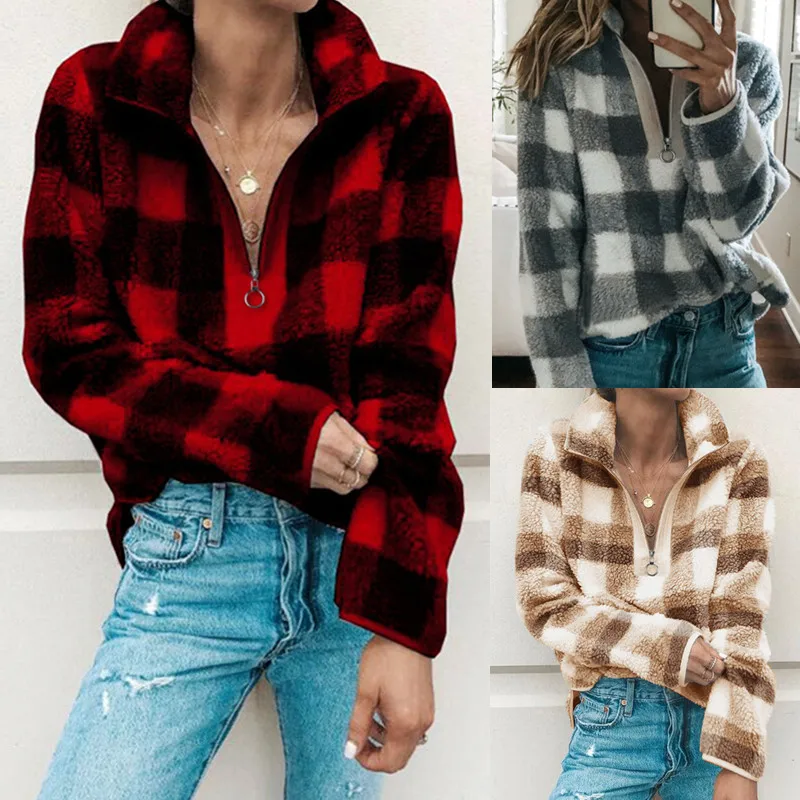 tartan hoodie women's