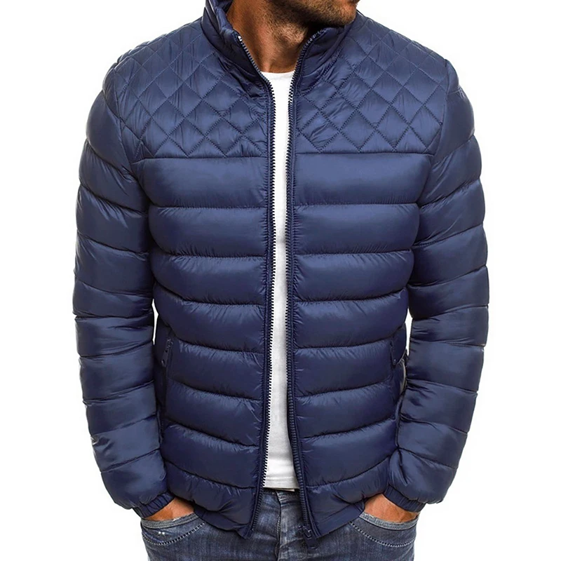 Теплые пальто Верхняя одежда красивая зимняя куртка мужская с длинным рукавом стеганая Толстая куртка парка приталенная ветровка
