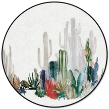 Круглые ковры в скандинавском стиле С КАКТУСОМ для декора гостиной, коврики для детской комнаты, коврики для спальни, современные коврики