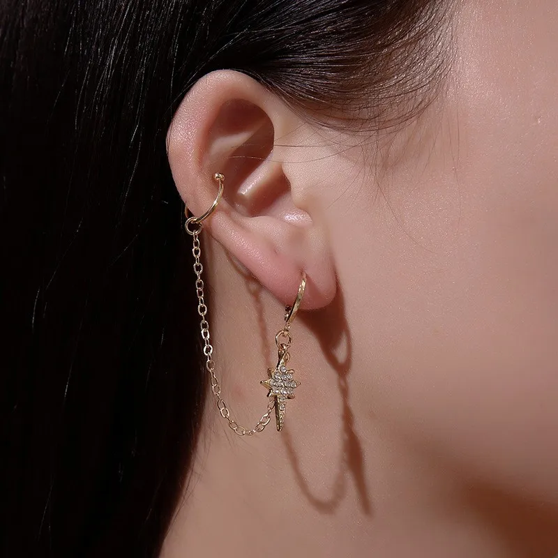 

1PCS Women Ear Clip Fashion Charm Sweet Cute Star Earring