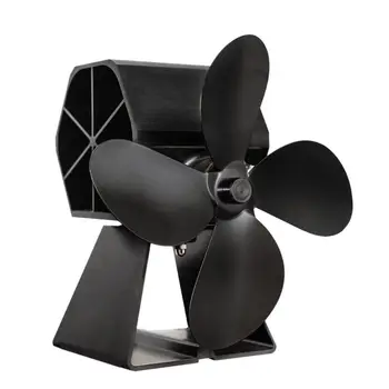 

Heat Self Powered Fireplace Stove Fan 4 Blades Silent for Large Room Wood Log