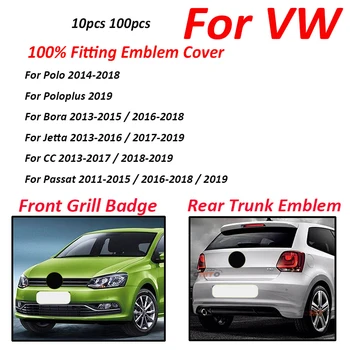

Car Styling Front Grille Accessory ABS Emblem Sticker Covers Rear Trunk Boot Badge for Polo Poloplus Bora CC Passat Jetta
