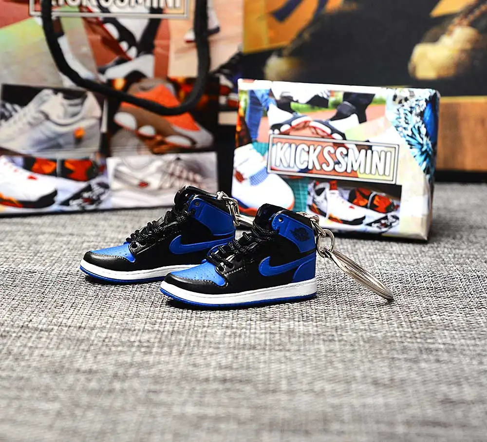 Дропшиппинг личность Jordan поколение AIR JORDAN 1 NFR Желтый 3D кроссовок фигурный брелок сумка Подвеска парный брелок - Цвет: a pair w metal  ring