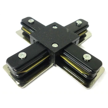 

LEDLUX CB4480 joint X connector for track of spotlights Led X pattern black color for Mono phase