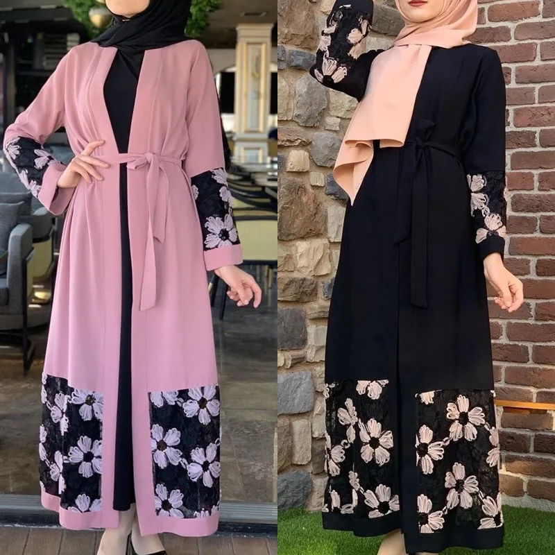 

Solid Color Kimono Open Abaya Dubai Kaftan Islam Muslim Hijab Dress Jilbab Abayas For Women Robe Caftan Turkish Islamic Clothing