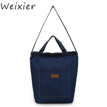

WEIXIER New Women Messenger Bags Denim Shoulder Bag Handbags Shoulder Bag For Girls Casual Travel Bags Bolsos Sac A Main ZK-54