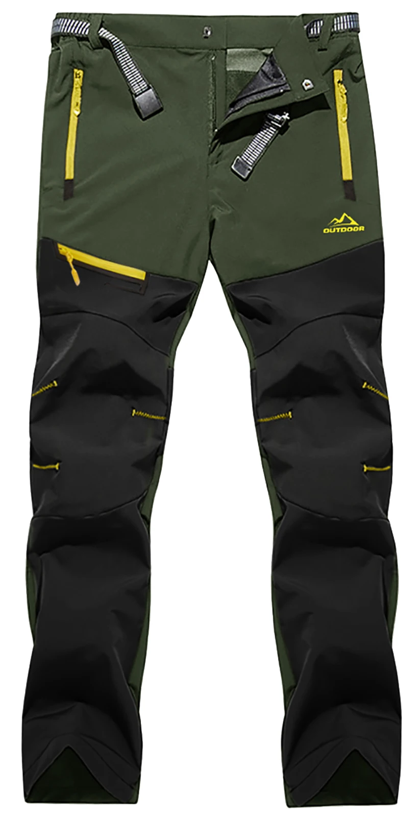 black khaki pants TACVASEN 4 Season Breathable Mens Tactical Pants Fishing Hiking Camping Waterproof No Fleece Pants Zipper Pocket Casual Trousers casual cargo pants