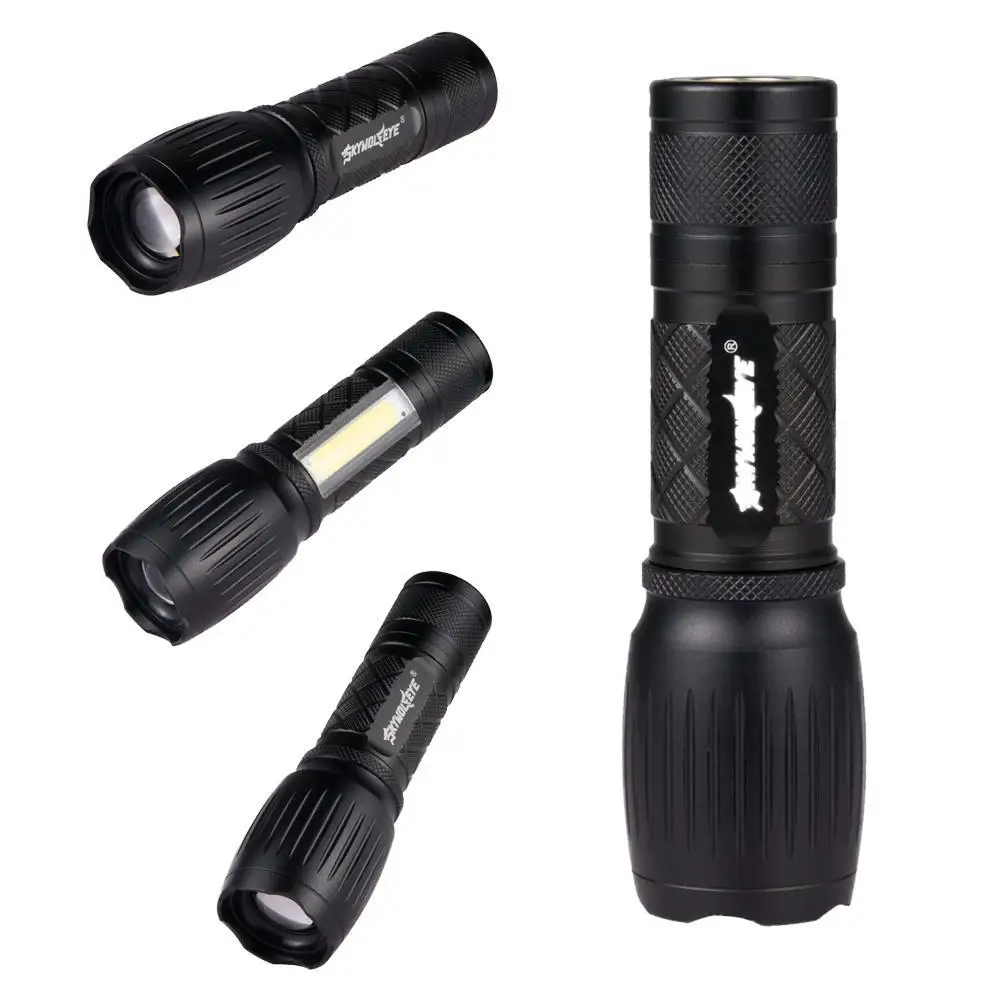 SkyWolfEye T6+COB 7 Modes Usb Rechargeable LED Flashlight Torch Bright