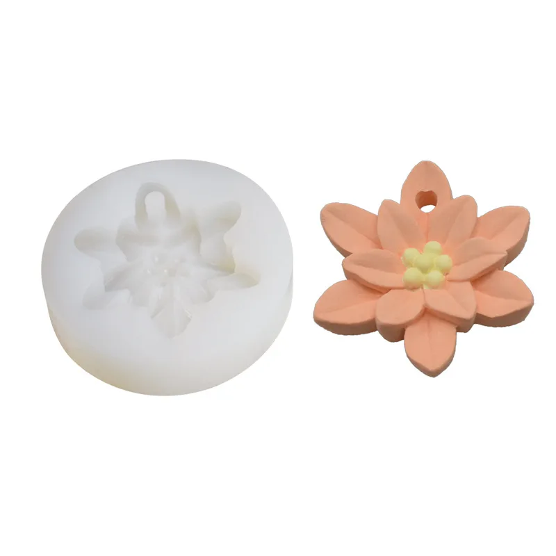 DIY Bakery Hanging Hole Camellia Cake Chocolate Fondant Mode Fragrance Handmade Soap Silicone Mould