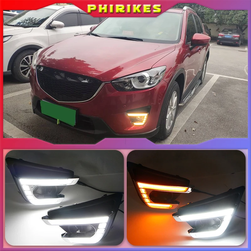 

Для Mazda CX-5 CX5 CX 5 2012 2013 2014 2015 2016 дневные ходовые огни, светодиодные дневные ходовые огни, противотуманные фары, ходовые огни, желтый указатель поворота