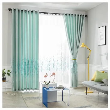 

Chenille Curtains for Living Dining RoomBedroom Nordic Pastoral Curtain Fabric Embroidery Curtain Finished Product Customization