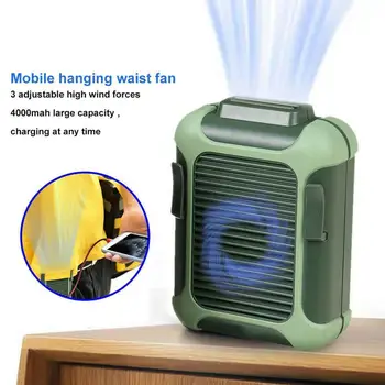 

USB Rechargeable Summer Mini Fan Clip-on Hanging Waist Portable Hanging Lazy Fan Neck Adjustable Outdoor Lightweight Fan Q5U4