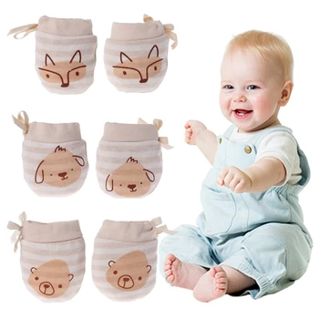 

Baby Glove Anti Scratch Face Hand Guard Protection Soft Newborn Mitten Cartoon