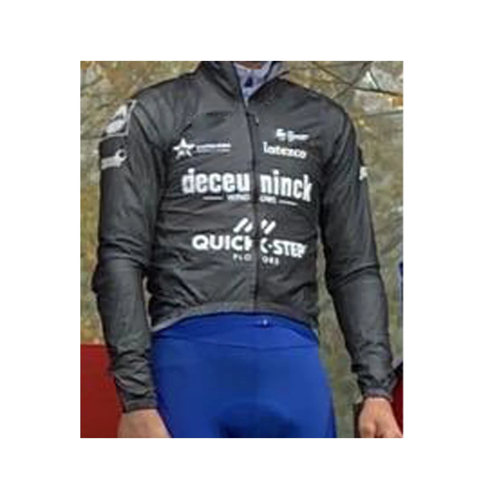 Quick Step 2021 Pro Team ветрозащитная серая мужская зимняя веломайка с длинным рукавом для