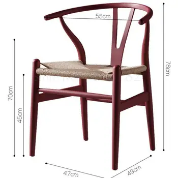 

Nordic solid wood dining chair home leisure backrest armrest teacher chair simple horn chair cafe log y chair