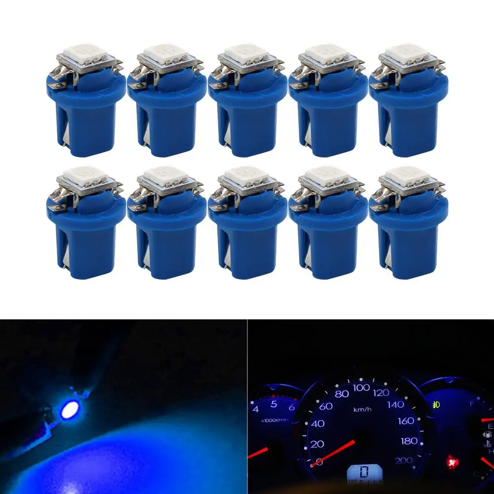 10pcs Car Panel Dashboard Indicator Light B8.5D 509T B8.5 T5 Super Bright LED Lamp Auto Board Instrument Panel Lamp car dashboard light bulbs
