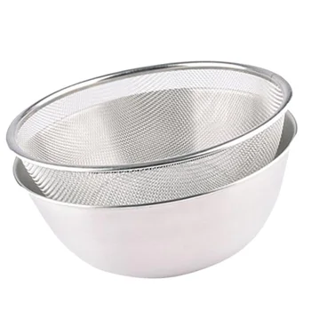 

Stainless Steel Drain Basket Bowl Set Kitchen Rice Washing Colander Basket Set