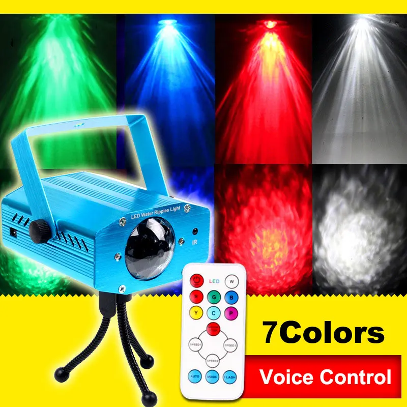 

New remote LED water ripple lamp 7-color ocean lamp dynamic water ripple cloud lamp stage laser bar light