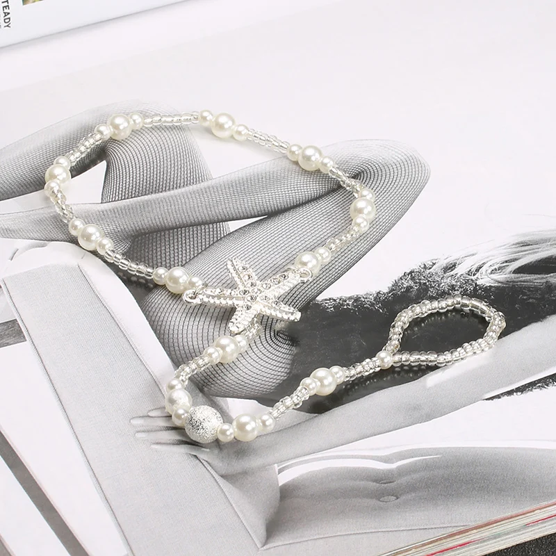 Vintage Imitation Pearls Anklet Women Bohemia Foot Beads Boho Ankle Bracelet Toe Beach Jewelry Accessories Gift Fashion