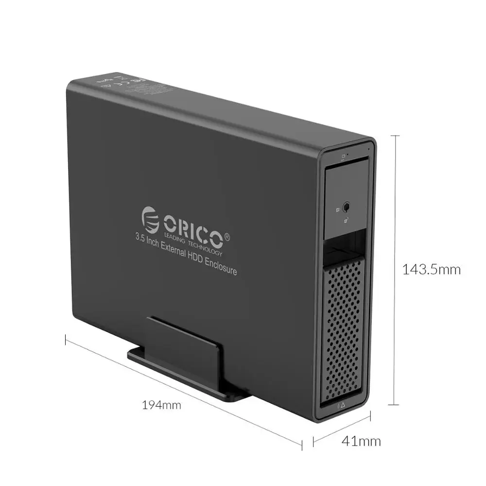 ORICO 3,5 ''USB3.0 HDD док-станция Поддержка 16 ТБ UASP с 24 Вт адаптером питания 1 отсек HDD чехол алюминиевый SATA для USB 3,0 HDD Чехол