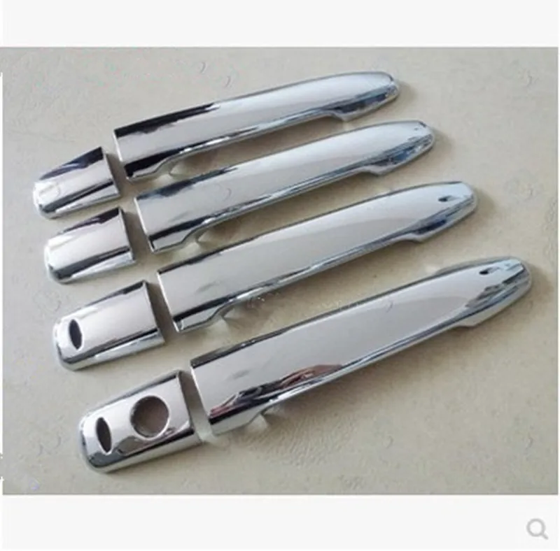 2010-2016 For Mitsubishi RVR//ASX Side Door Outer Handles with Smartkey Hole Cover Trim Decor Chrome ABS 8pcs