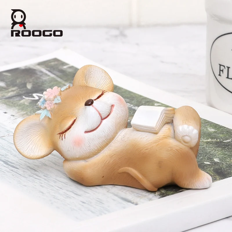 

Roogo Resin Baby Mouse Miniature Figurines Cartoon Animal Home Decoration Accessories Creative Gift for Kids Cute Ornaments Home