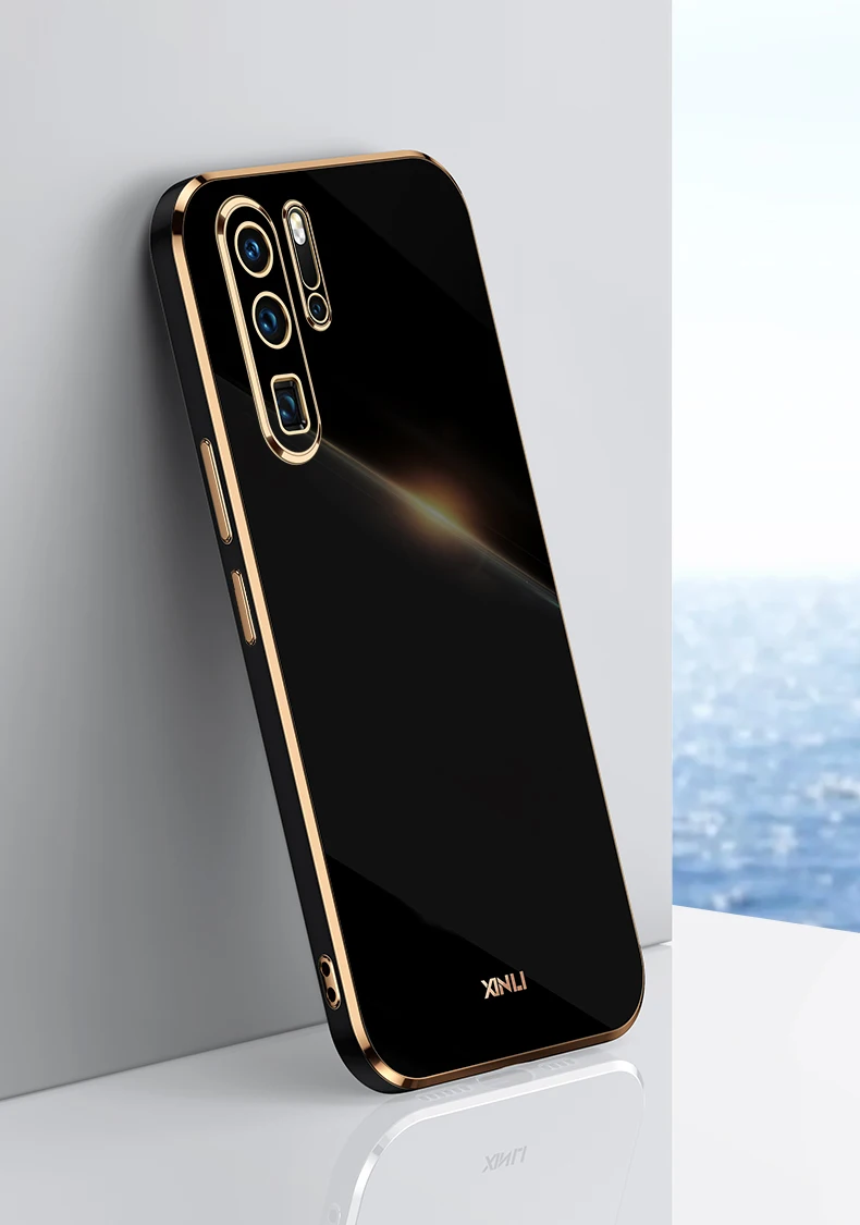 Luxuriöse quadratische Beschichtung aus weichem Silikon für Huawei P30 P50 P40 Pro Lite Mate 30 40 Pro Nova 8 SE, stoßfeste Candy-Abdeckung_voghion.com