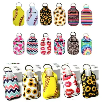 

Hand Sanitizer Keychain Holder Travel Bottle Refillable Containers 30ml Flip Cap Reusable Bottles with Keychain Carrier