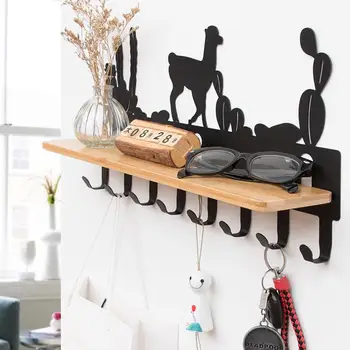 

Practical Desert Journey Series Metal Hooks Wall Shelf Key Coat Storage Holders & Rack Porch Wall Organizer DIY Home Decoration