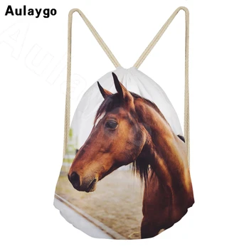 

Aulaygo 3D Horse Print Men Drawstring Backpacks For Children Boys School Softback Casual Shoulder Book Backpack Mochila Dropping