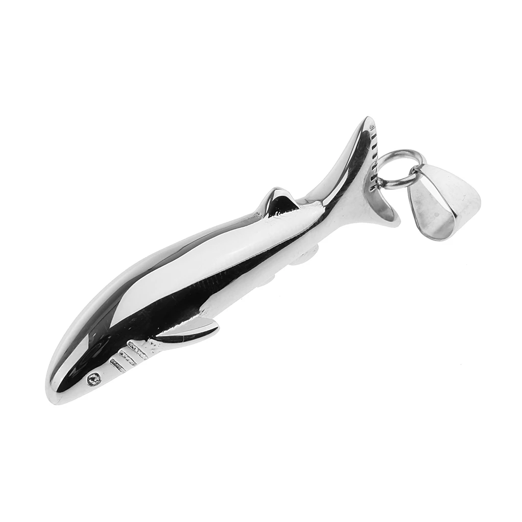 silver color Stainless Steel Fish Design Memorial Pendant Urn Ash Cremation Jewelry Screw Open Animal Pet Urn