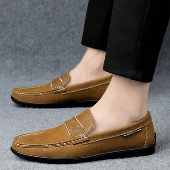 

Man Shoes Genuine leather Mens Moccasin Shoes slip on Fashion Loafer Shoes Men outdoor Luxury brand Male Casual shoes Footwear