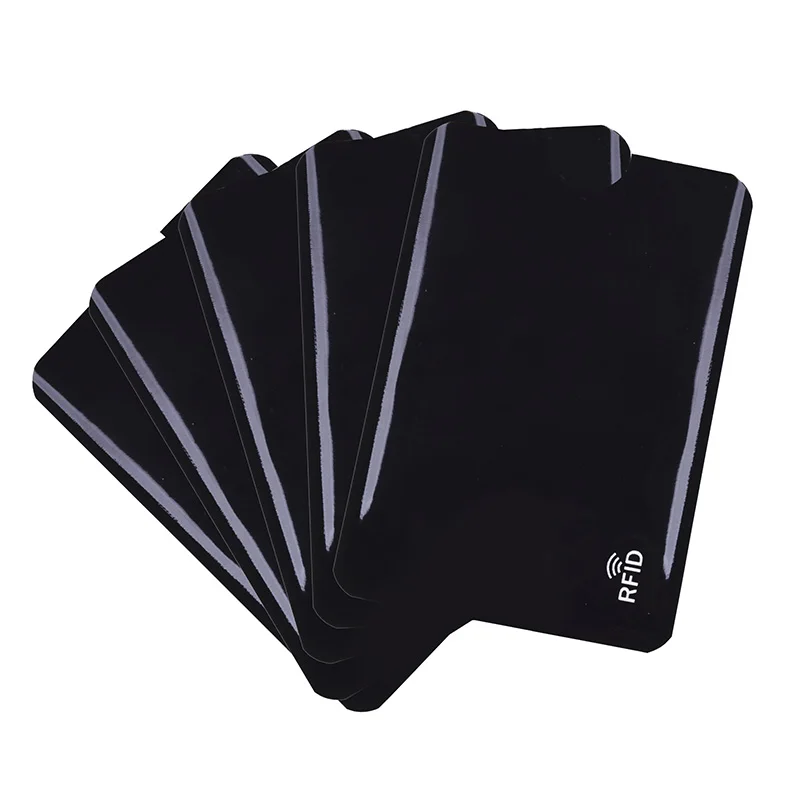 5 pcs Black Нержавеющая сталь металлический корпус для Карт Коробка для мужчин и женщин бизнес кредитный держатель для карт кошелек Обложка Портмоне алюминиевый держатель - Цвет: 5 pcs Black