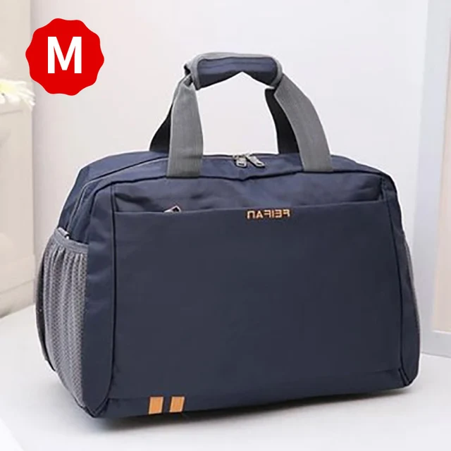 Scione Classic Travel Business Handbag Men Waterproof Cabin Luggage Tote Suitcase Women Large Casual Sport Weekend Shoulder Bag Navy Blue M