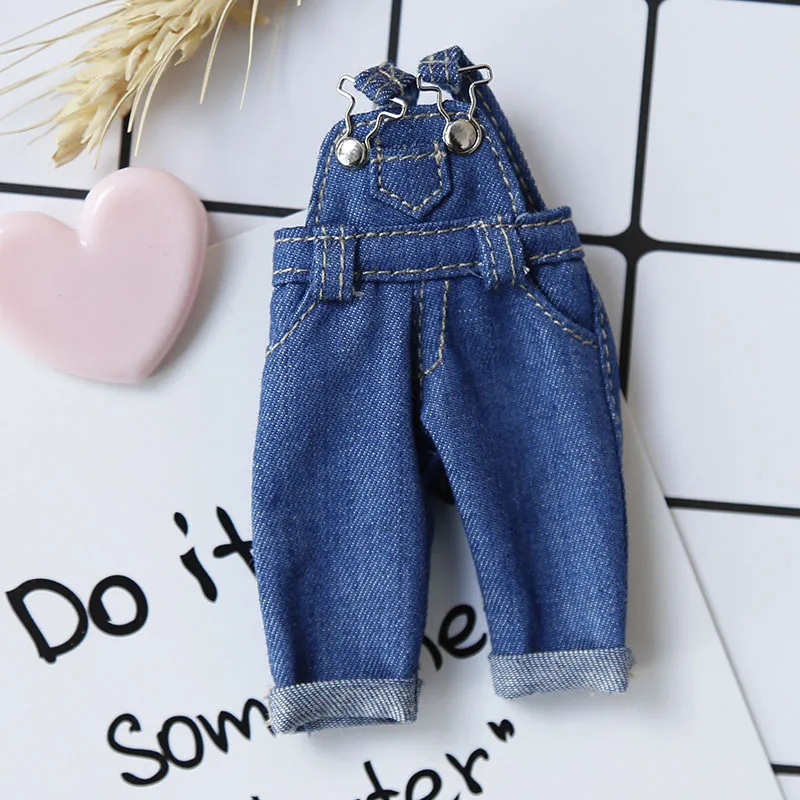 ob11 doll clothes  bjd clothes  Fashion strap denim trousers for obitsu11,piccodo, GSC,  1/12bjd doll clothes accessories pants 7