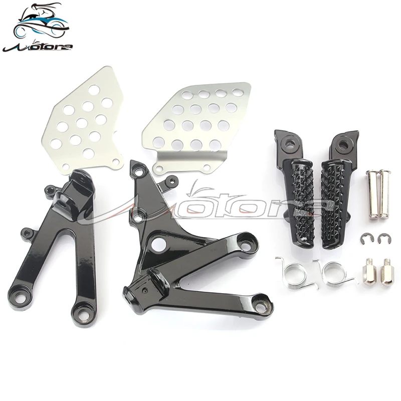 Спереди подножки для ног педали кронштейн для CBR600RR CBR 600RR 2007 2008 2009 2010 2011 2012 2013 - Цвет: Черный