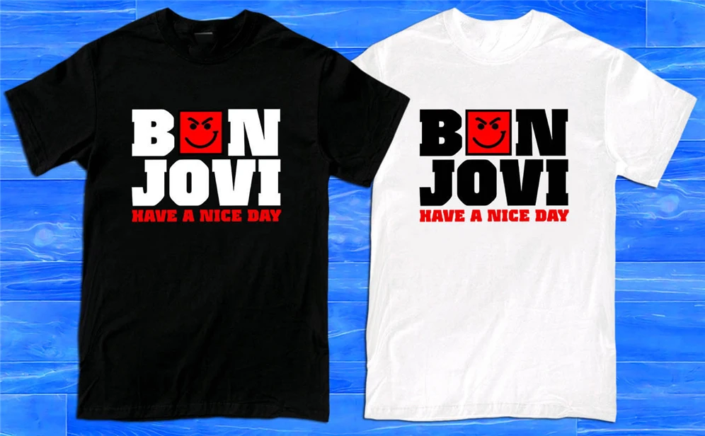 Bon Jovi Have A good Day Smirk Logo Мужская Футболка размер S до 2Xl лучшие рождественские подарки