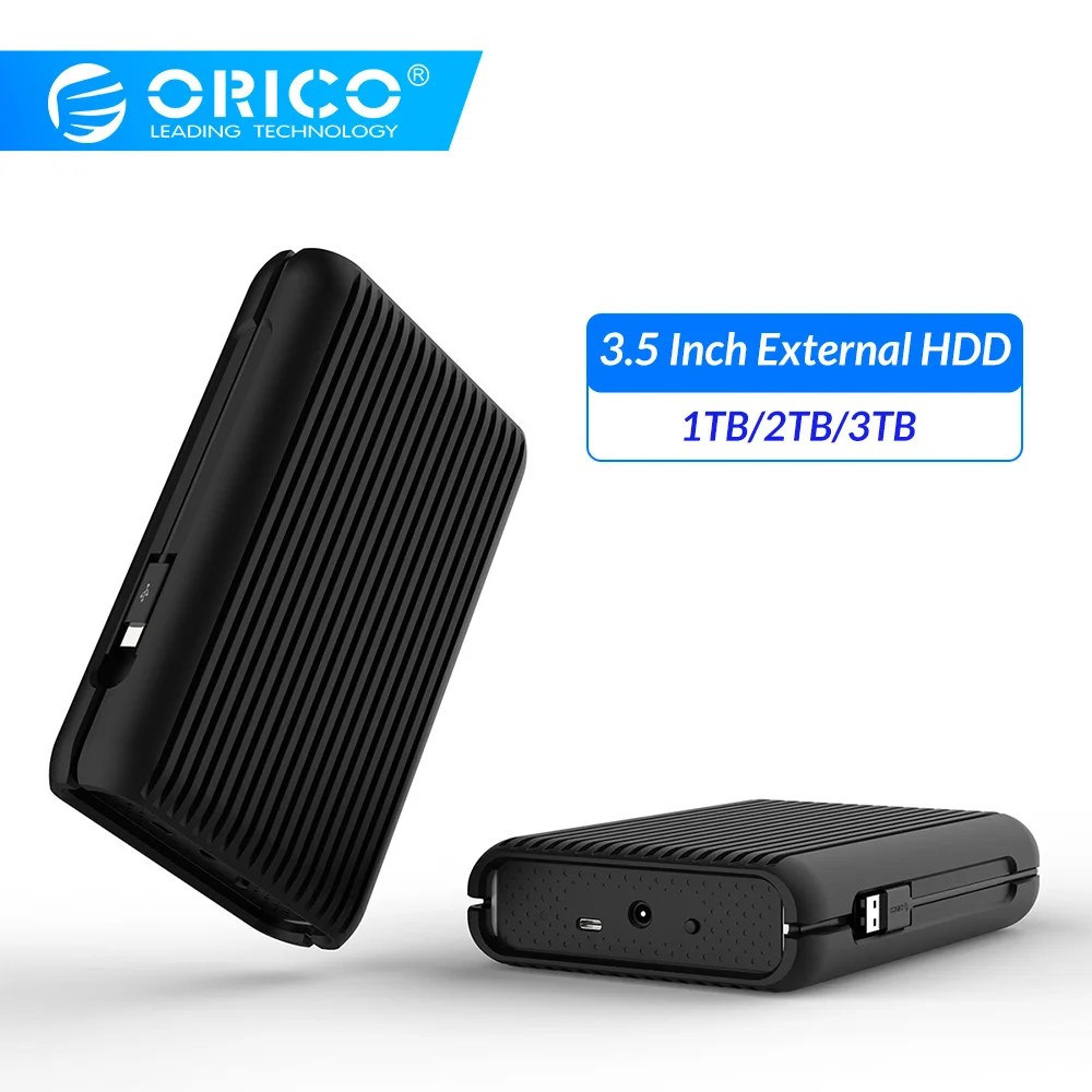 ORICO 3,5 дюймов внешний жесткий диск HDD 1 ТБ 2 ТБ 3 ТБ USB C жесткий диск HD USB3.1 Gen2 10 Гбит/с Тип-C кабель с ЕС Мощность адаптер