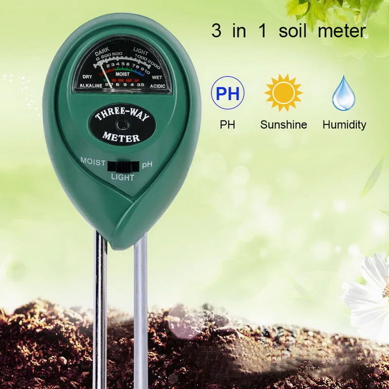 3 in 1 Soil Tester Water PH Moisture Light Test Meter Kit Garden Plant Flower US 
