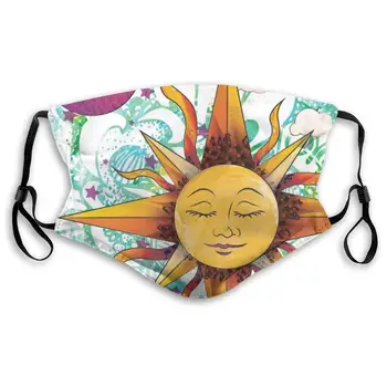 

Art Sun Moon Washable Reusable Mask, Anti Dust Half Face Mouth Mask For Kids Teens Men Women With Adjustable Ear Loops
