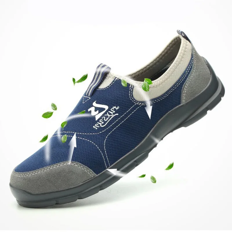 

Men Soft Lightweight Anti-slip Anti smashing Breathable Safety Shoes Boots with Steel Toe Cap Workplace Security Supplies