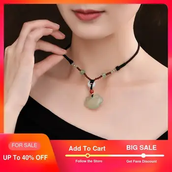 

Ethnic Choker Necklace Women's Statement Necklaces Lucky Lock Rope Chain Stone Necklace Pendant Christmas Gift Jewelry 2019